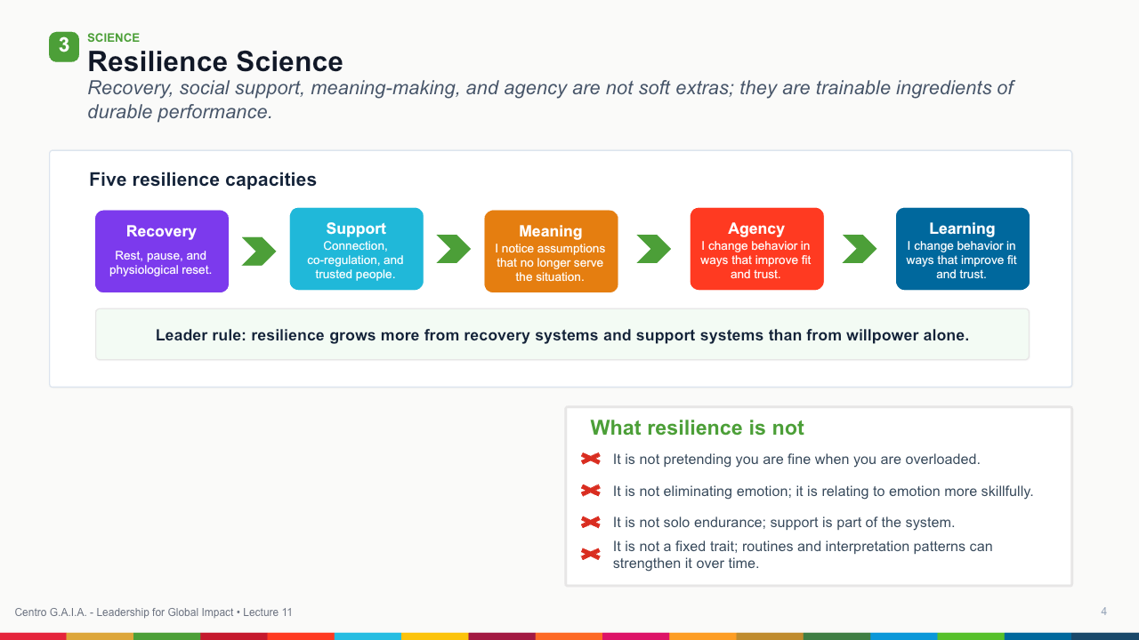 Personal Resilience, Purpose, and Sustainable Performance — Lección 5